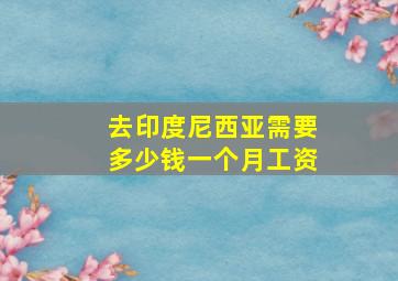 去印度尼西亚需要多少钱一个月工资