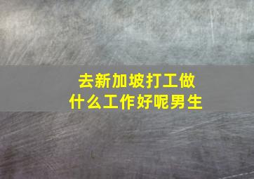 去新加坡打工做什么工作好呢男生