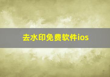 去水印免费软件ios