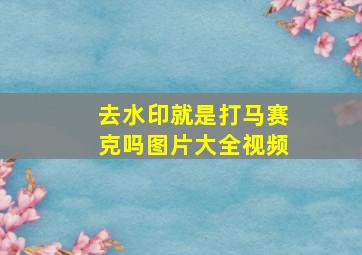 去水印就是打马赛克吗图片大全视频