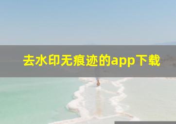 去水印无痕迹的app下载