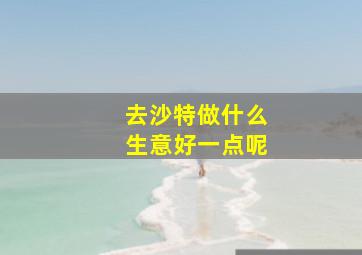 去沙特做什么生意好一点呢