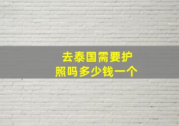 去泰国需要护照吗多少钱一个