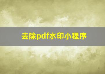 去除pdf水印小程序