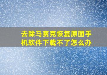 去除马赛克恢复原图手机软件下载不了怎么办