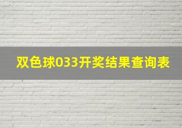 双色球033开奖结果查询表