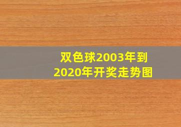 双色球2003年到2020年开奖走势图