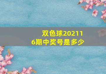 双色球202116期中奖号是多少