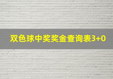 双色球中奖奖金查询表3+0