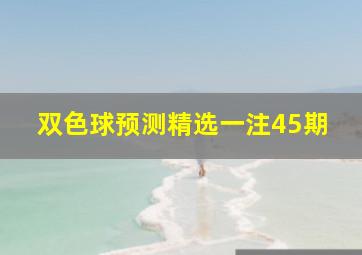 双色球预测精选一注45期