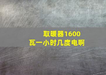 取暖器1600瓦一小时几度电啊