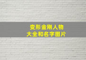 变形金刚人物大全和名字图片