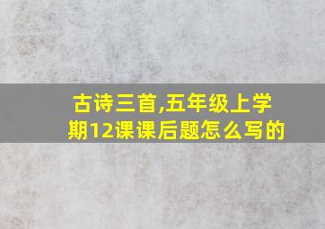 古诗三首,五年级上学期12课课后题怎么写的