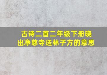 古诗二首二年级下册晓出净慈寺送林子方的意思