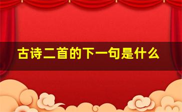 古诗二首的下一句是什么