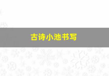 古诗小池书写