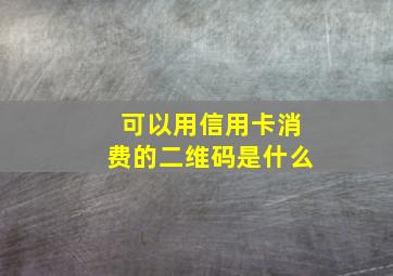 可以用信用卡消费的二维码是什么