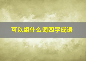 可以组什么词四字成语