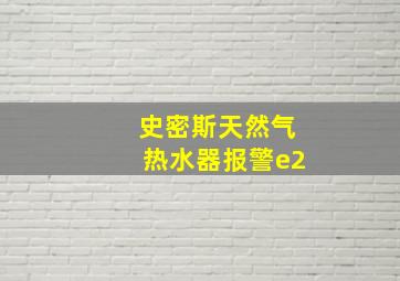 史密斯天然气热水器报警e2