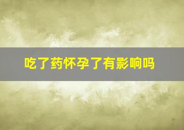 吃了药怀孕了有影响吗