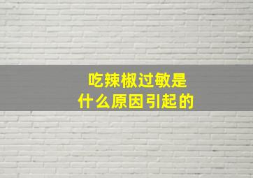 吃辣椒过敏是什么原因引起的