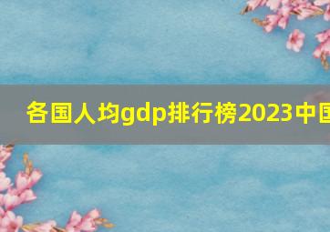 各国人均gdp排行榜2023中国