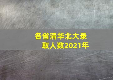 各省清华北大录取人数2021年