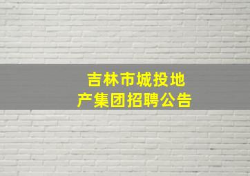 吉林市城投地产集团招聘公告