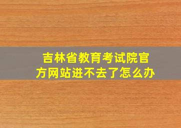 吉林省教育考试院官方网站进不去了怎么办