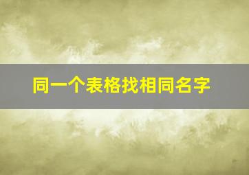 同一个表格找相同名字