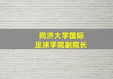 同济大学国际足球学院副院长