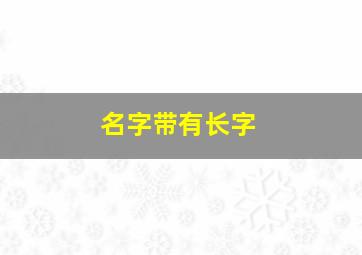 名字带有长字