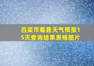 吕梁市临县天气预报15天查询结果表格图片