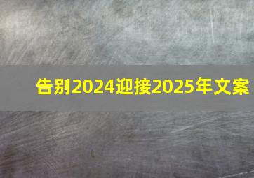 告别2024迎接2025年文案