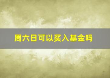 周六日可以买入基金吗