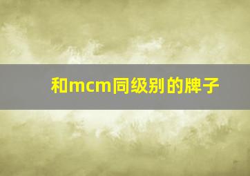 和mcm同级别的牌子