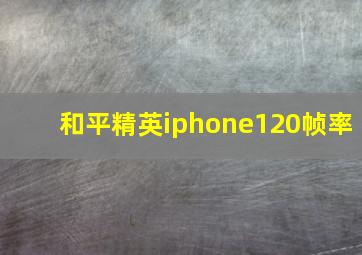 和平精英iphone120帧率