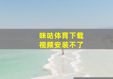 咪咕体育下载视频安装不了