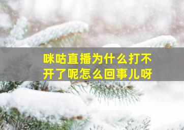 咪咕直播为什么打不开了呢怎么回事儿呀