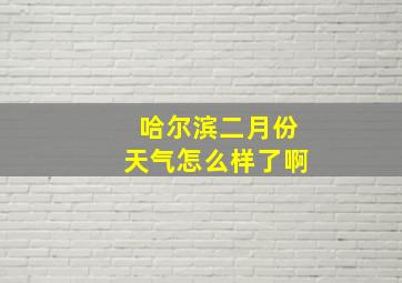 哈尔滨二月份天气怎么样了啊