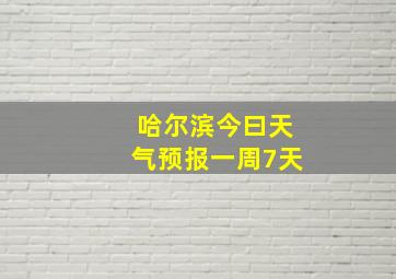 哈尔滨今曰天气预报一周7天