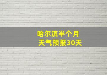 哈尔滨半个月天气预报30天