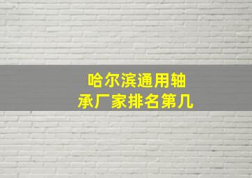 哈尔滨通用轴承厂家排名第几