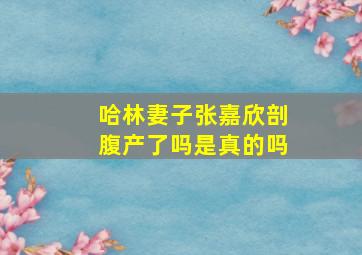 哈林妻子张嘉欣剖腹产了吗是真的吗