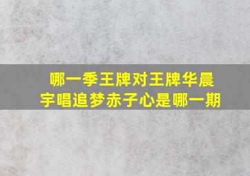 哪一季王牌对王牌华晨宇唱追梦赤子心是哪一期