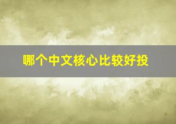 哪个中文核心比较好投