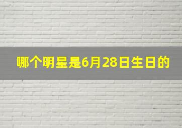 哪个明星是6月28日生日的