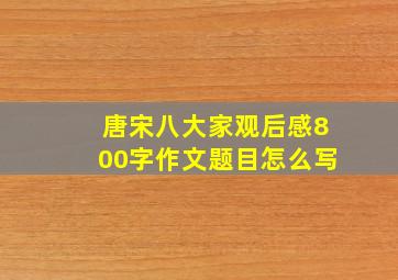 唐宋八大家观后感800字作文题目怎么写