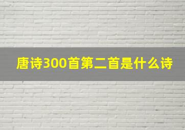 唐诗300首第二首是什么诗