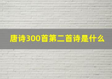 唐诗300首第二首诗是什么